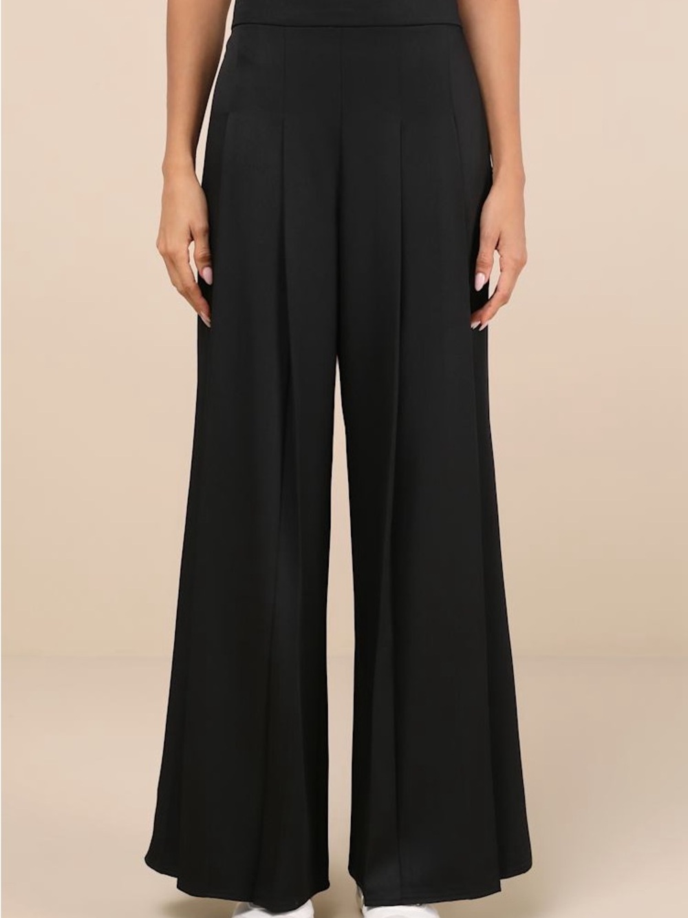 Lulu's Black High-Waist Wide Leg Palazzo Pants